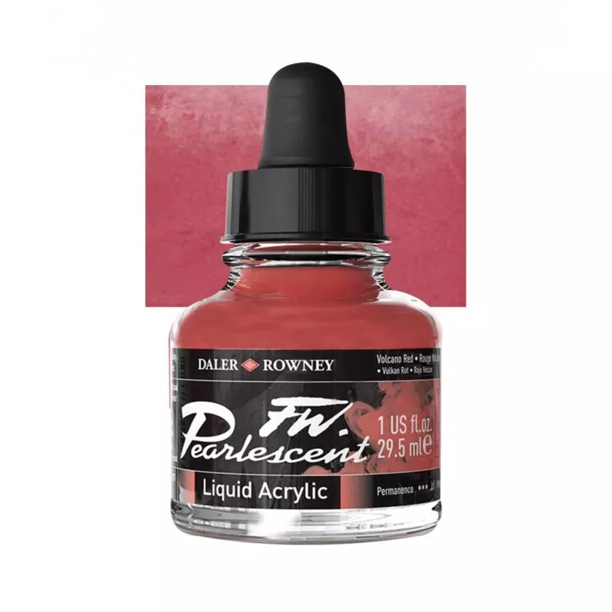 daler-rowney-f-w-pearlescent-acrylic-ink-1oz-bottle-volcano-red Daler-Rowney F.W. Pearlescent Acrylic Ink 1oz Bottle - Volcano Red
