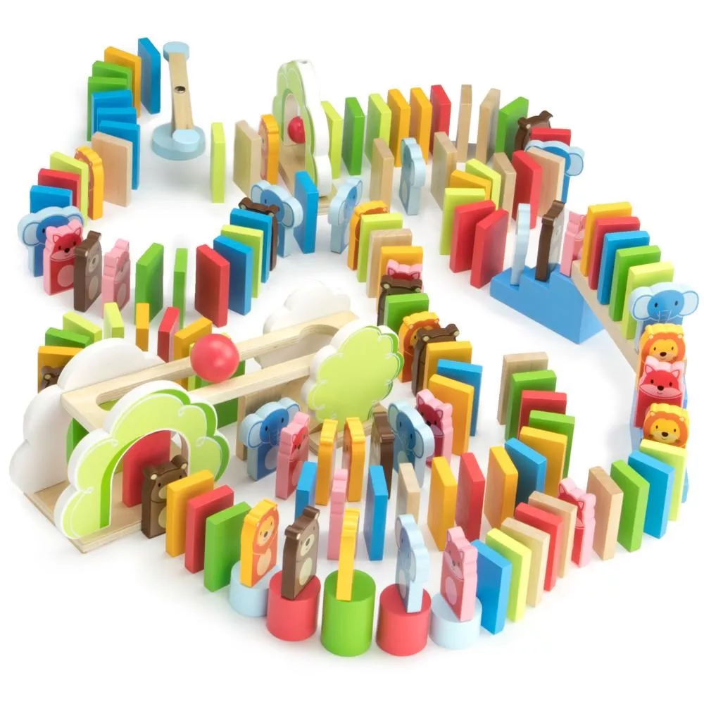 zoo-animals-domino-rally-playset Zoo Animals Domino Rally Playset